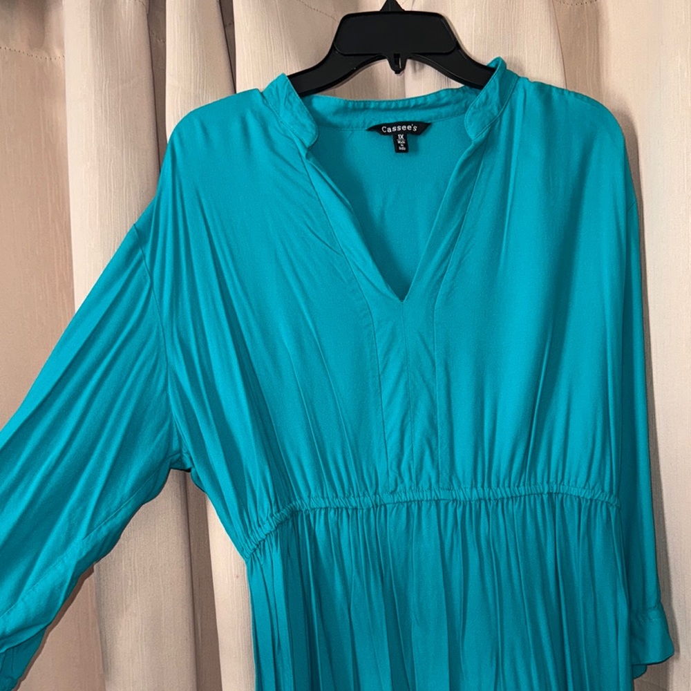 Cassey Blue V-Neck Dress